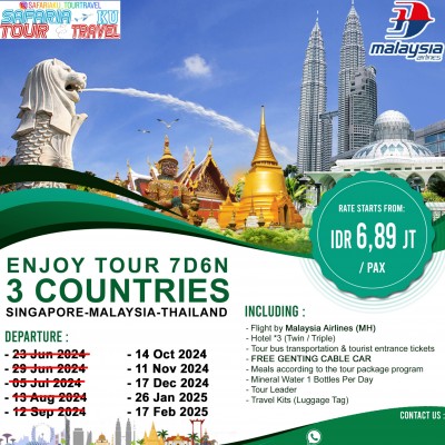 7D6N ENJOY 3 COUNTRIES SINGAPORE-MALAYSIA-THAILAND